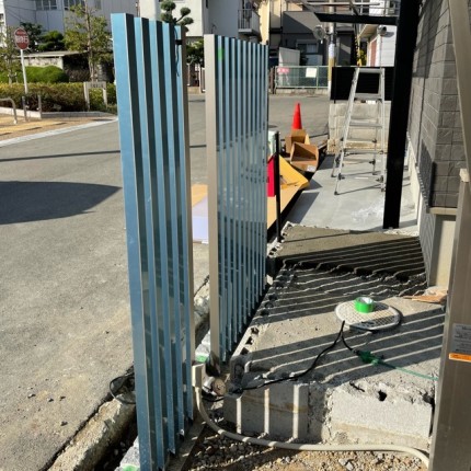 池田市外構工事施工中