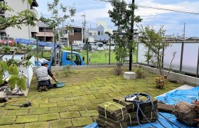 芝生の植栽工事