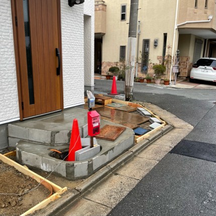 守口市の外構施工途中