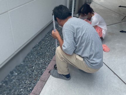 門柱のリフォーム等に向け吹田市現地にて打合せを行いました