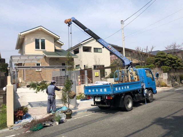 吹田市北摂の外構植栽工事