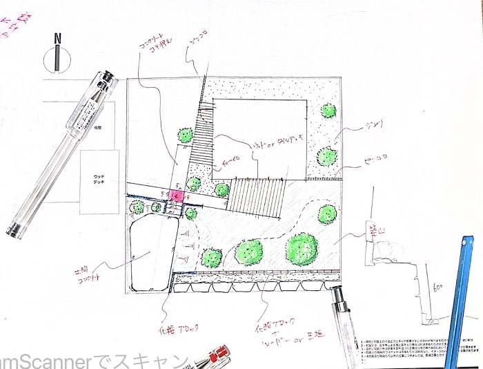 外構、造園のラフプラン構想