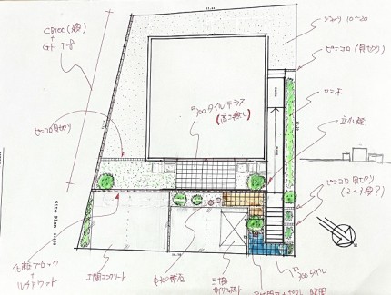 吹田市外構物件でデザインの違う複数プランを検討しています