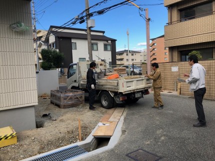 兵庫県西宮市の外構工事が始まりました