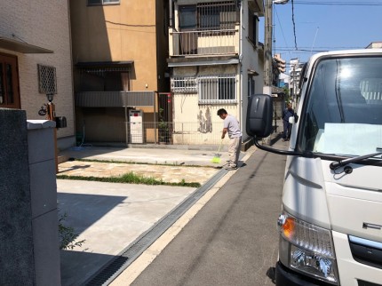 大阪市城東区の外構着工日