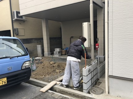 茨木工事途中の様子
