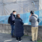 伊丹市外構　現地打合せの様子