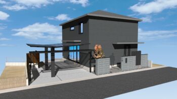 堺市の外構エクステリア施工進んでいます